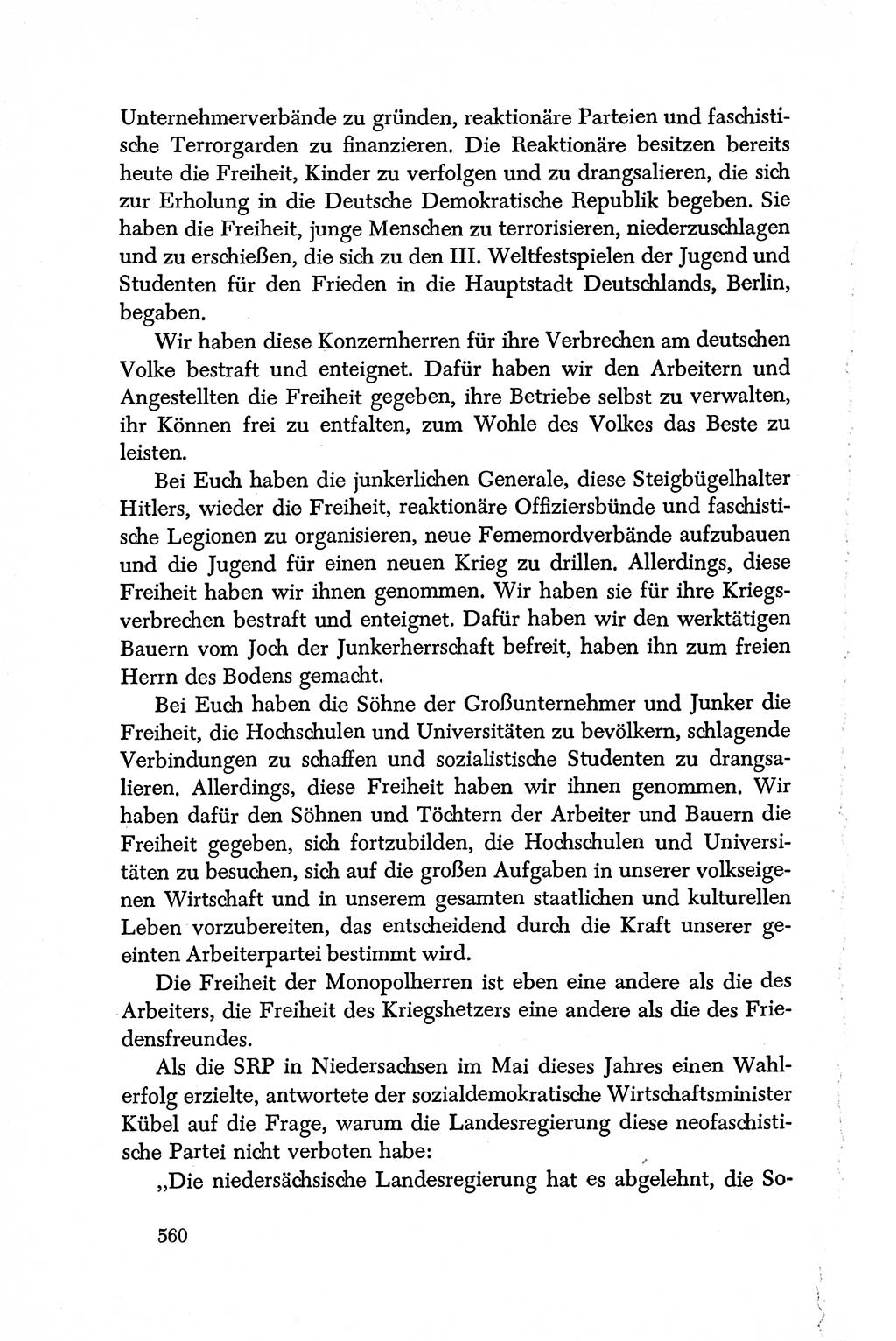 Dokumente der Sozialistischen Einheitspartei Deutschlands (SED) [Deutsche Demokratische Republik (DDR)] 1950-1952, Seite 560 (Dok. SED DDR 1950-1952, S. 560)