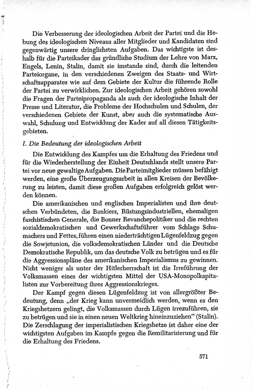 Dokumente der Sozialistischen Einheitspartei Deutschlands (SED) [Deutsche Demokratische Republik (DDR)] 1950-1952, Seite 571 (Dok. SED DDR 1950-1952, S. 571)