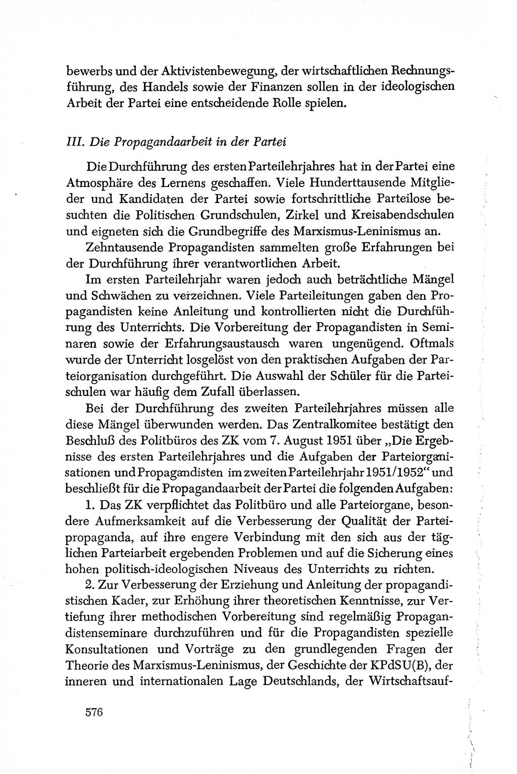 Dokumente der Sozialistischen Einheitspartei Deutschlands (SED) [Deutsche Demokratische Republik (DDR)] 1950-1952, Seite 576 (Dok. SED DDR 1950-1952, S. 576)