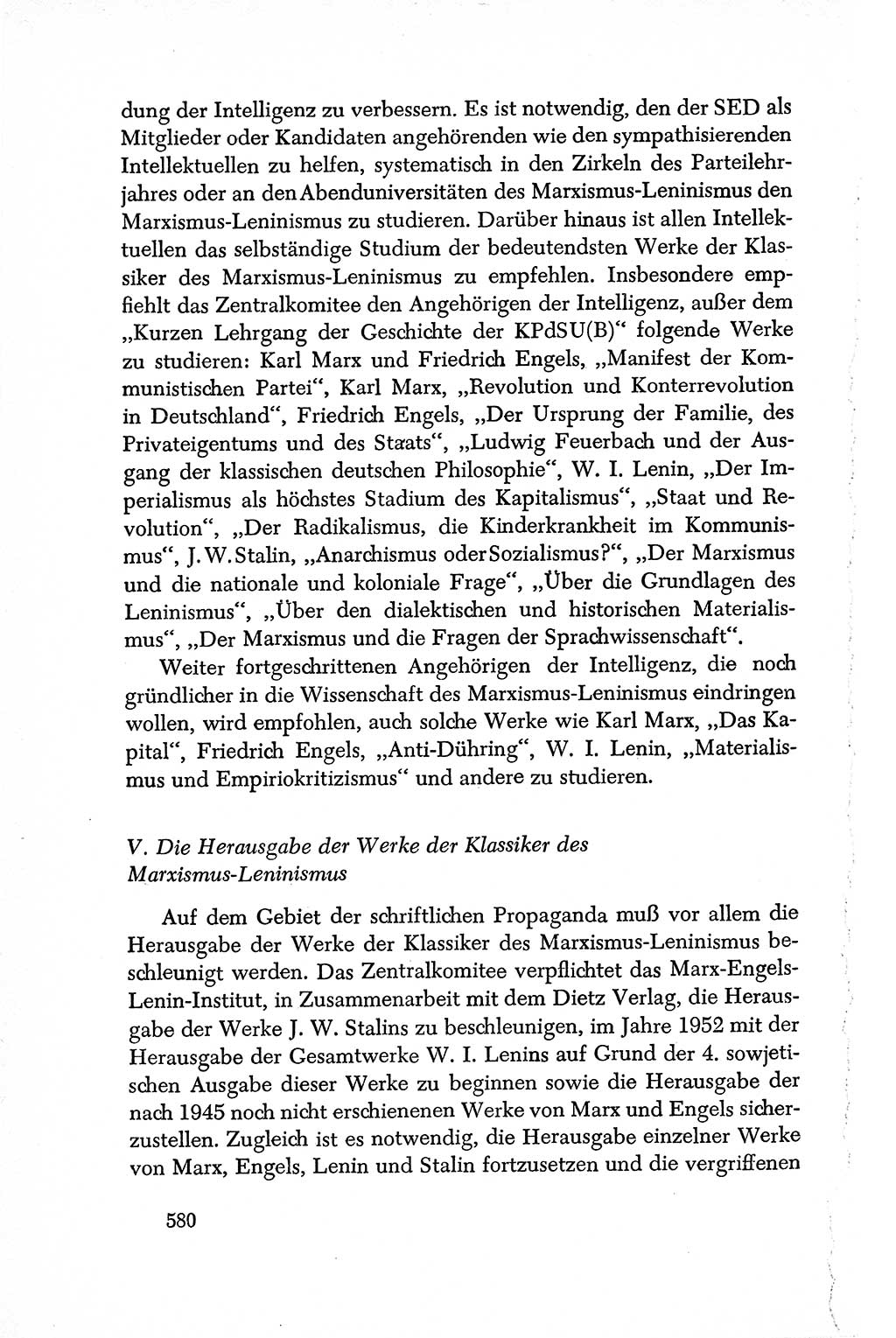 Dokumente der Sozialistischen Einheitspartei Deutschlands (SED) [Deutsche Demokratische Republik (DDR)] 1950-1952, Seite 580 (Dok. SED DDR 1950-1952, S. 580)