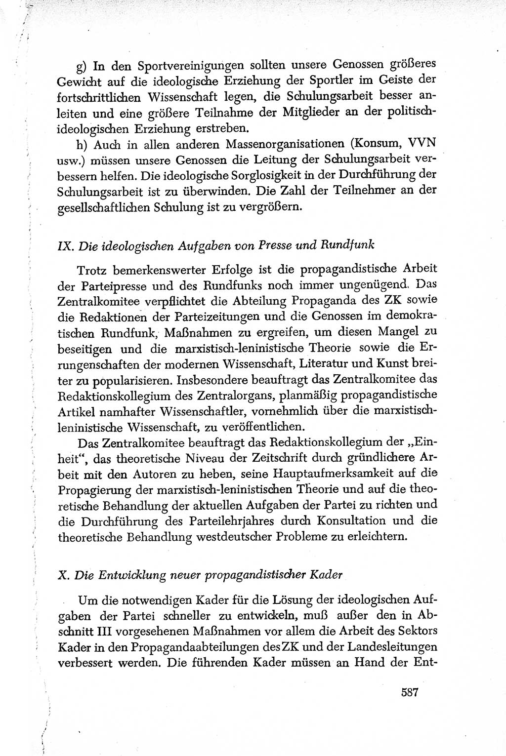 Dokumente der Sozialistischen Einheitspartei Deutschlands (SED) [Deutsche Demokratische Republik (DDR)] 1950-1952, Seite 587 (Dok. SED DDR 1950-1952, S. 587)