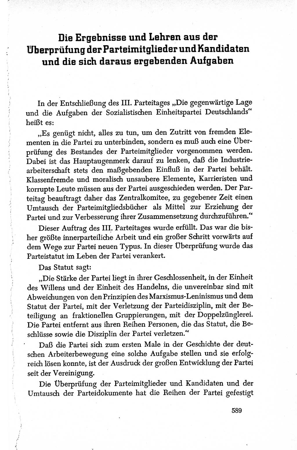 Dokumente der Sozialistischen Einheitspartei Deutschlands (SED) [Deutsche Demokratische Republik (DDR)] 1950-1952, Seite 589 (Dok. SED DDR 1950-1952, S. 589)