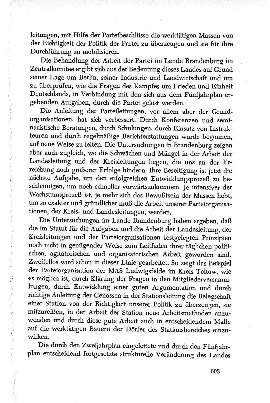 Dokumente der Sozialistischen Einheitspartei Deutschlands (SED) [Deutsche Demokratische Republik (DDR)] 1950-1952, Seite 603 (Dok. SED DDR 1950-1952, S. 603)