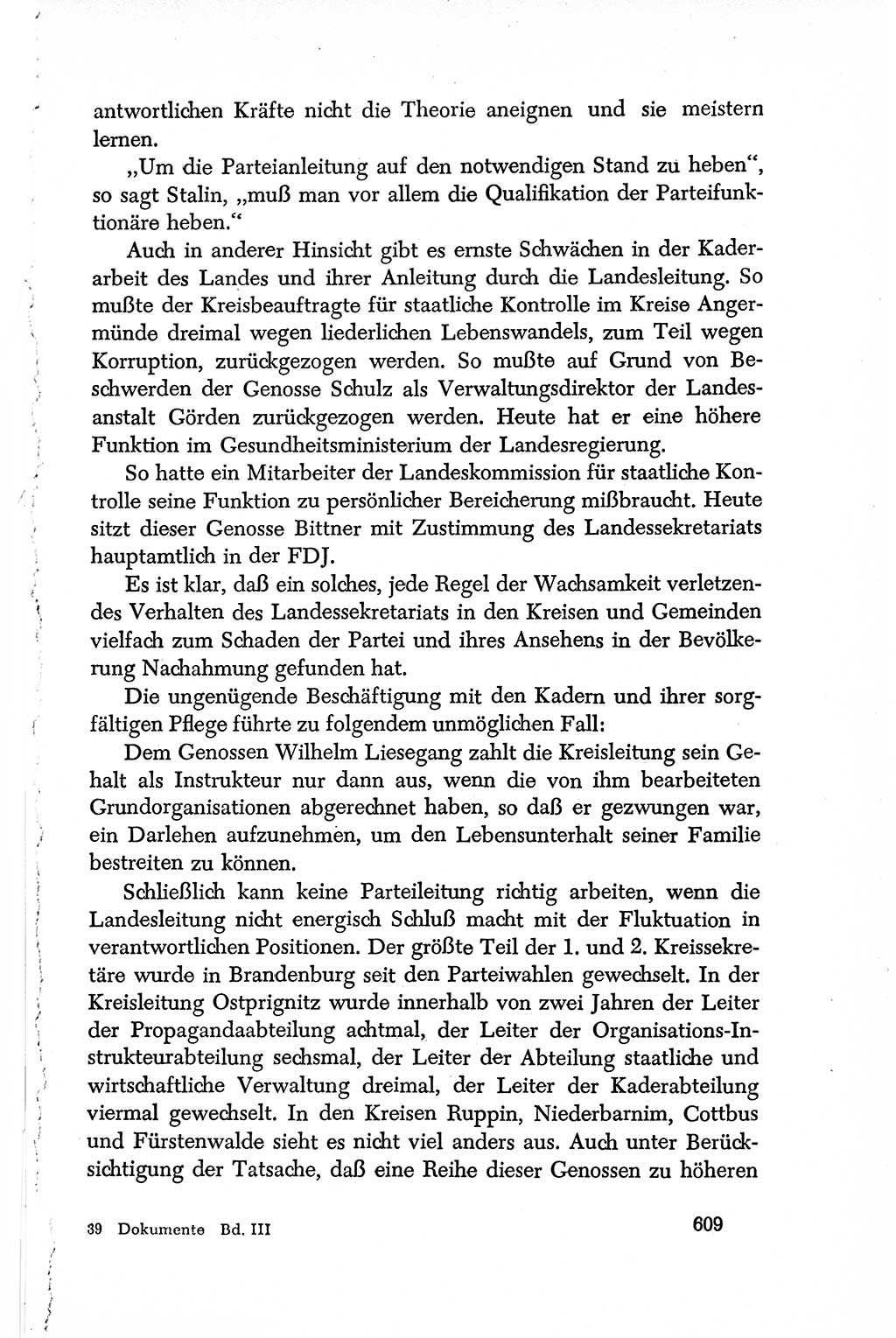 Dokumente der Sozialistischen Einheitspartei Deutschlands (SED) [Deutsche Demokratische Republik (DDR)] 1950-1952, Seite 609 (Dok. SED DDR 1950-1952, S. 609)