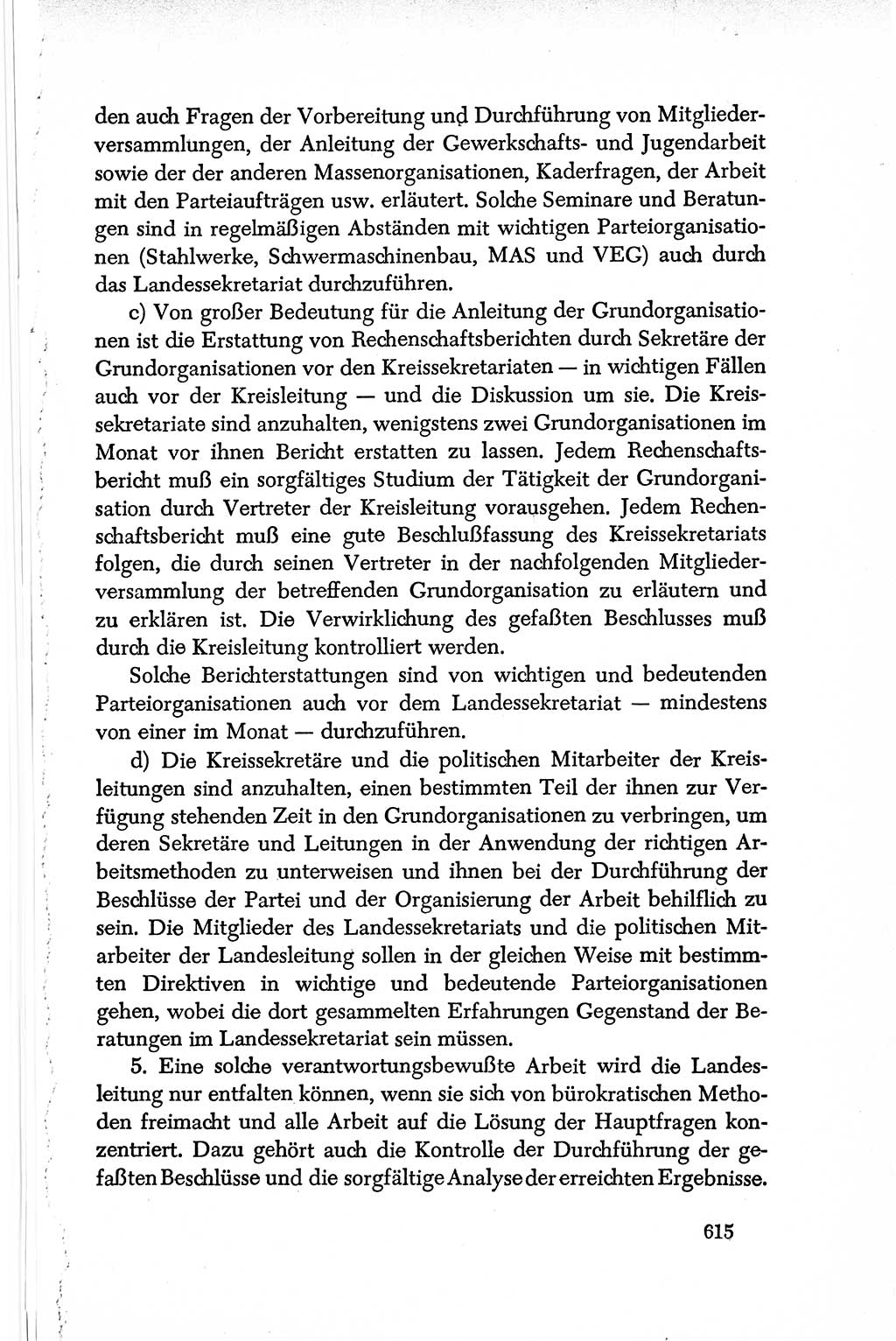 Dokumente der Sozialistischen Einheitspartei Deutschlands (SED) [Deutsche Demokratische Republik (DDR)] 1950-1952, Seite 615 (Dok. SED DDR 1950-1952, S. 615)