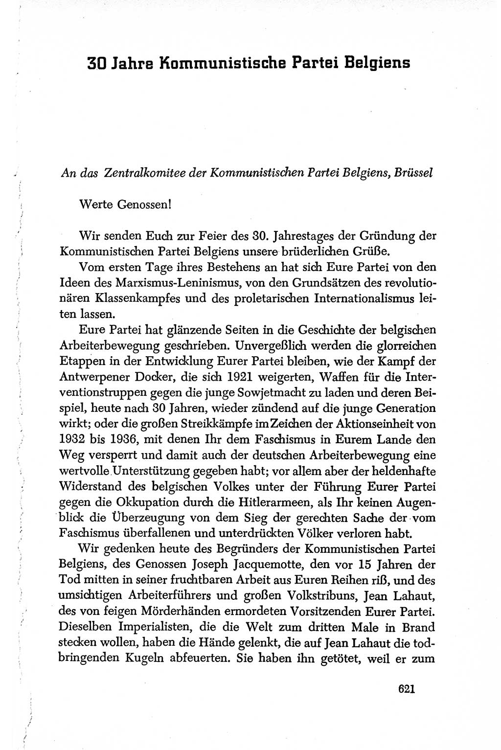 Dokumente der Sozialistischen Einheitspartei Deutschlands (SED) [Deutsche Demokratische Republik (DDR)] 1950-1952, Seite 621 (Dok. SED DDR 1950-1952, S. 621)
