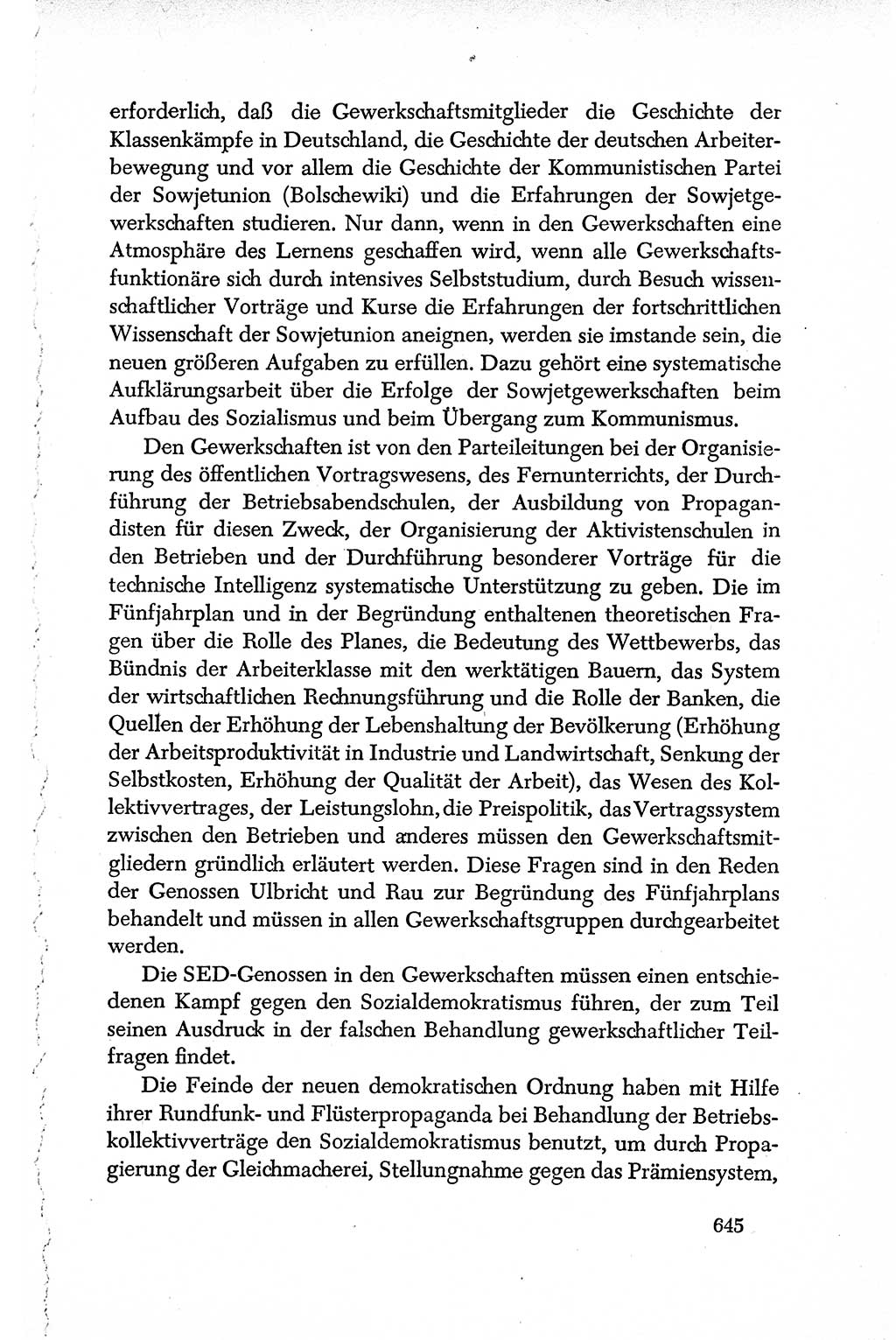 Dokumente der Sozialistischen Einheitspartei Deutschlands (SED) [Deutsche Demokratische Republik (DDR)] 1950-1952, Seite 645 (Dok. SED DDR 1950-1952, S. 645)