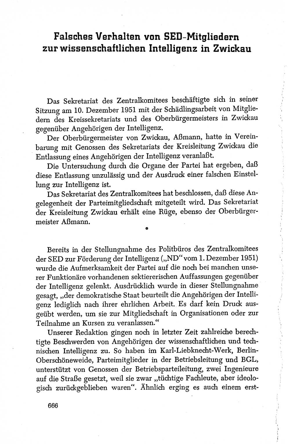 Dokumente der Sozialistischen Einheitspartei Deutschlands (SED) [Deutsche Demokratische Republik (DDR)] 1950-1952, Seite 666 (Dok. SED DDR 1950-1952, S. 666)