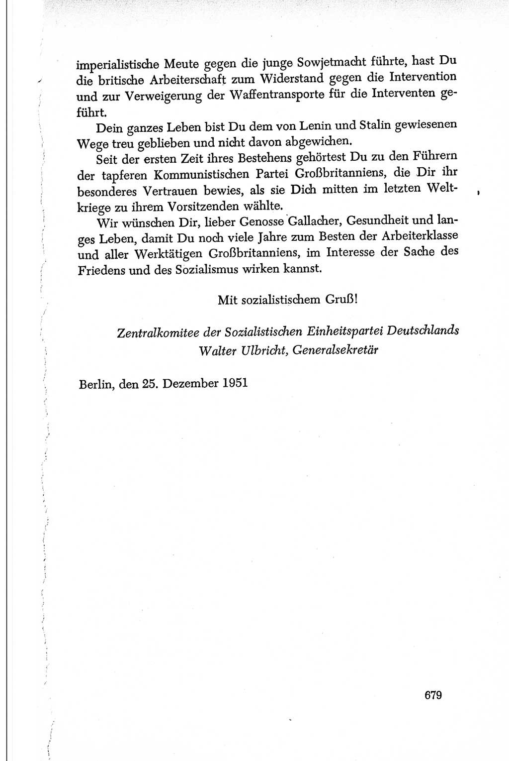 Dokumente der Sozialistischen Einheitspartei Deutschlands (SED) [Deutsche Demokratische Republik (DDR)] 1950-1952, Seite 679 (Dok. SED DDR 1950-1952, S. 679)