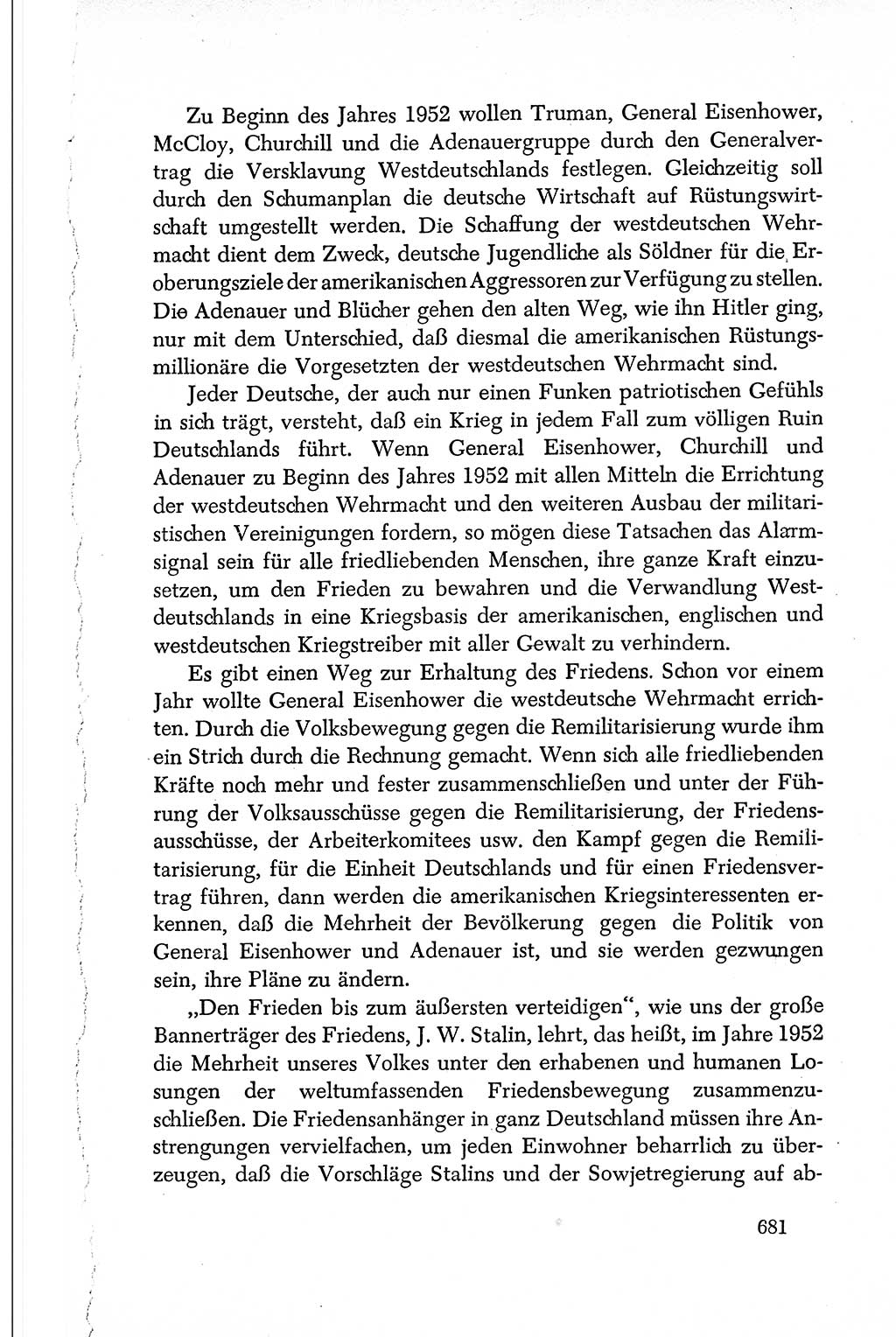 Dokumente der Sozialistischen Einheitspartei Deutschlands (SED) [Deutsche Demokratische Republik (DDR)] 1950-1952, Seite 681 (Dok. SED DDR 1950-1952, S. 681)