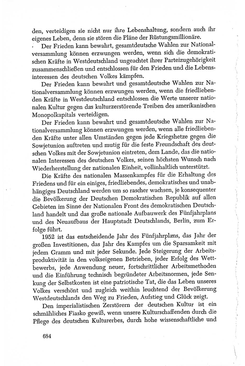 Dokumente der Sozialistischen Einheitspartei Deutschlands (SED) [Deutsche Demokratische Republik (DDR)] 1950-1952, Seite 684 (Dok. SED DDR 1950-1952, S. 684)