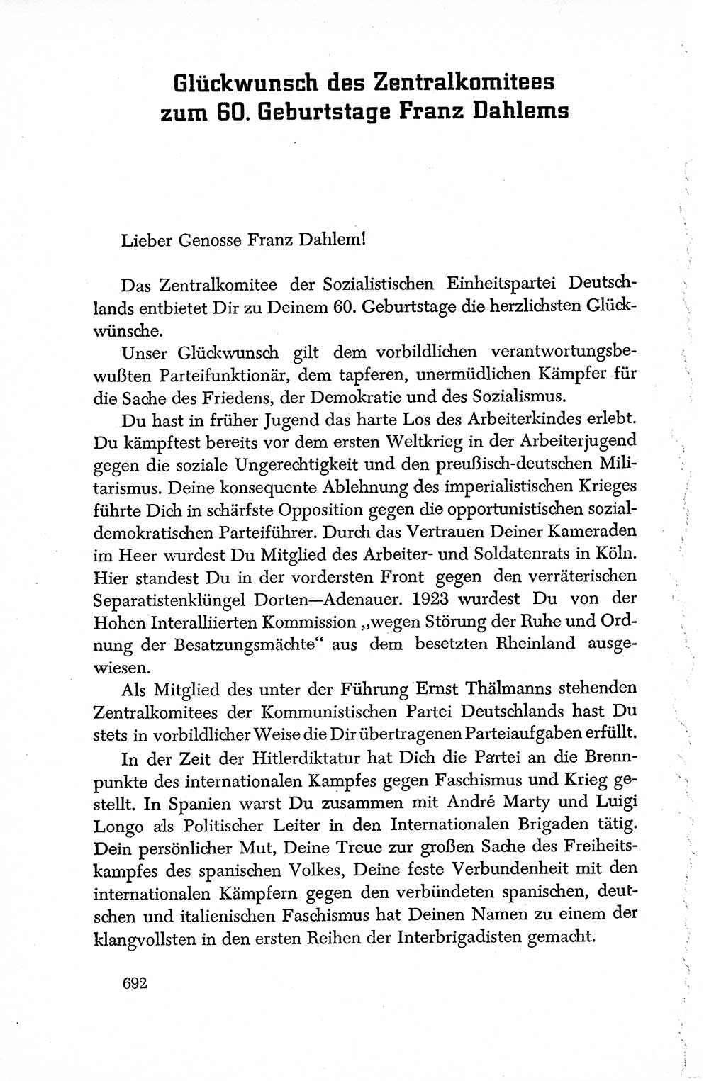 Dokumente der Sozialistischen Einheitspartei Deutschlands (SED) [Deutsche Demokratische Republik (DDR)] 1950-1952, Seite 692 (Dok. SED DDR 1950-1952, S. 692)