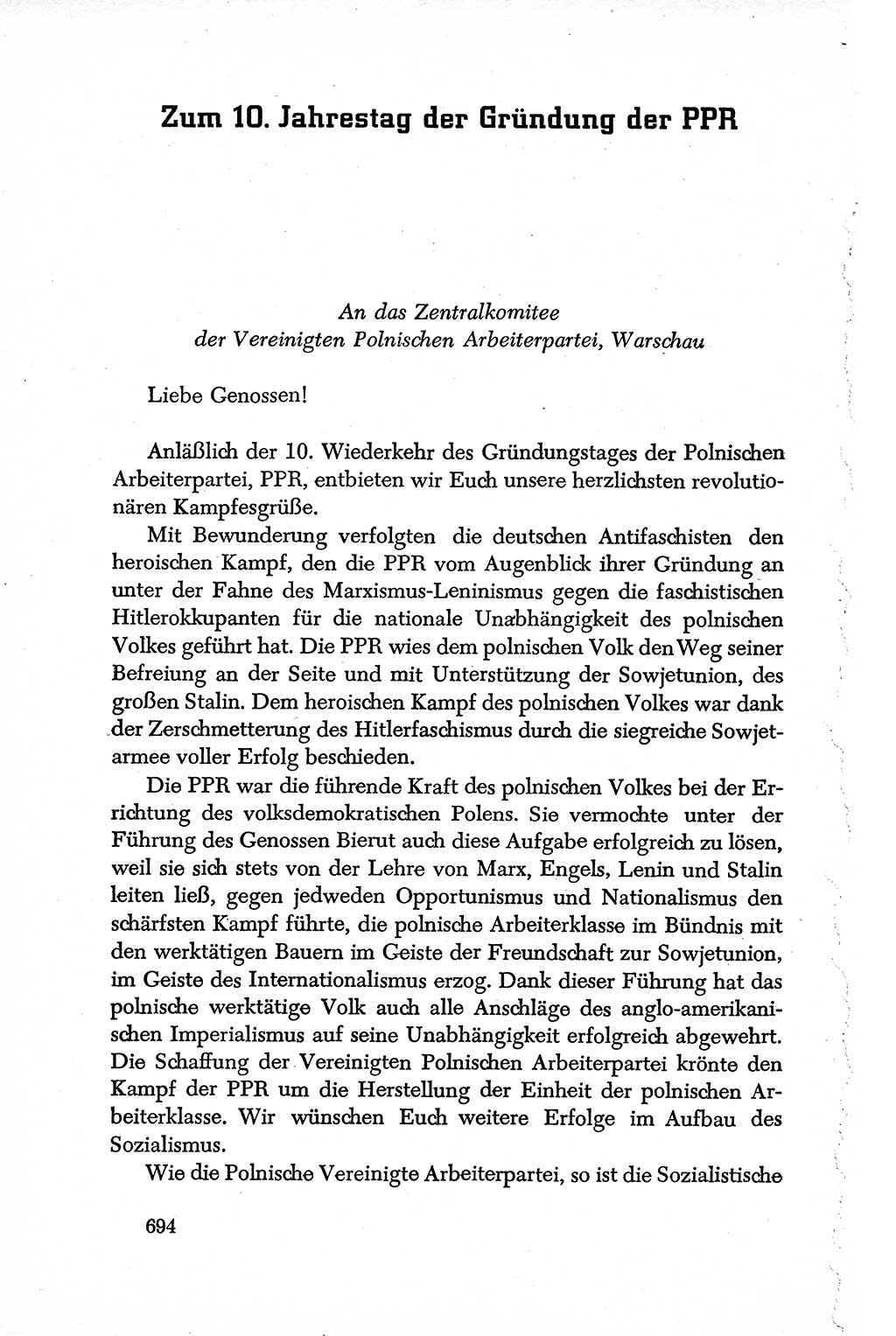 Dokumente der Sozialistischen Einheitspartei Deutschlands (SED) [Deutsche Demokratische Republik (DDR)] 1950-1952, Seite 694 (Dok. SED DDR 1950-1952, S. 694)