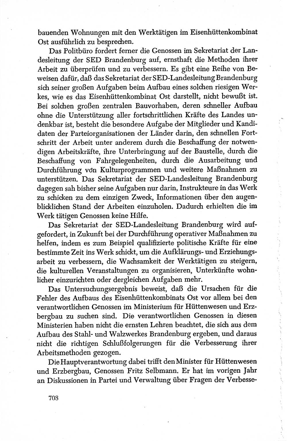 Dokumente der Sozialistischen Einheitspartei Deutschlands (SED) [Deutsche Demokratische Republik (DDR)] 1950-1952, Seite 708 (Dok. SED DDR 1950-1952, S. 708)