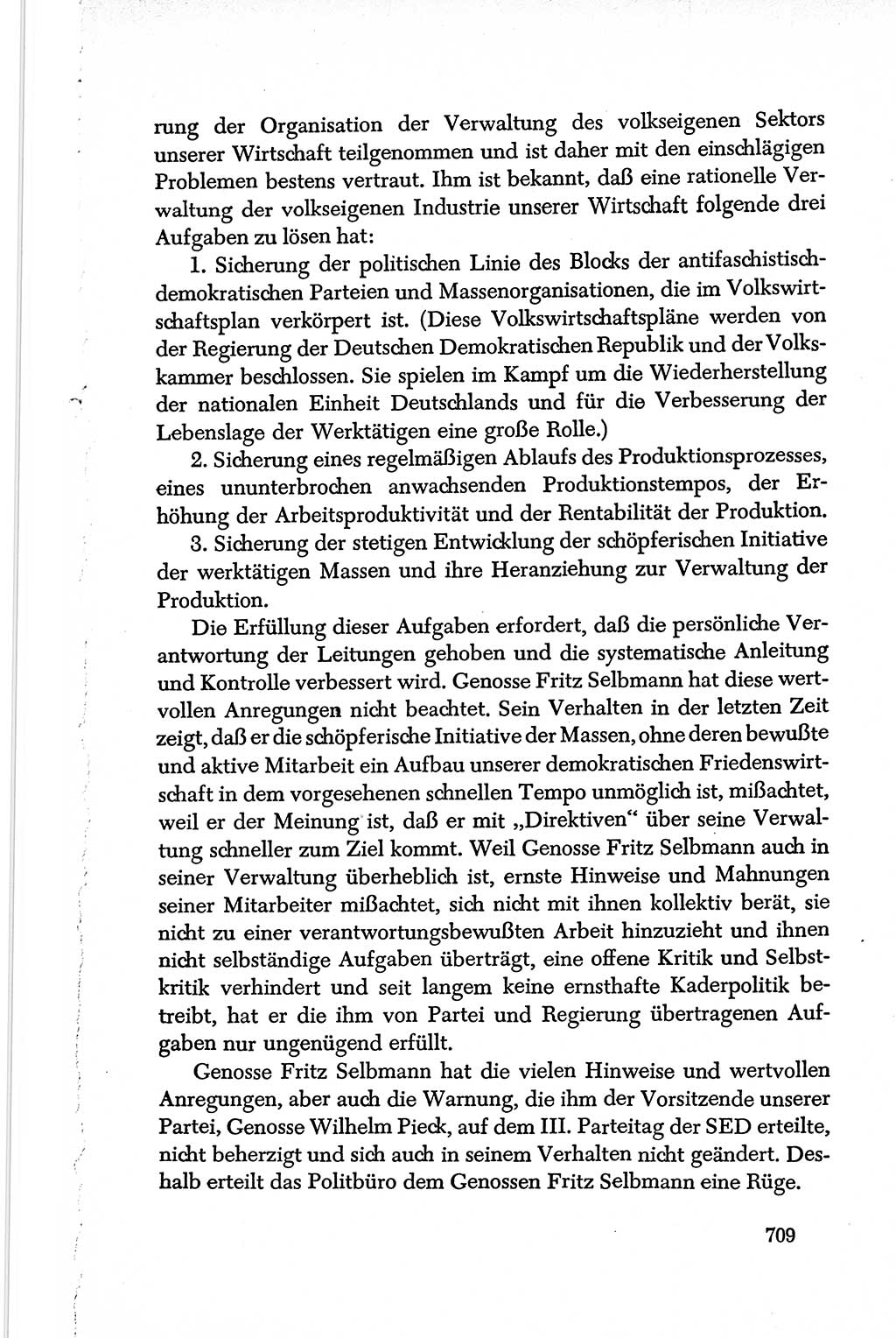 Dokumente der Sozialistischen Einheitspartei Deutschlands (SED) [Deutsche Demokratische Republik (DDR)] 1950-1952, Seite 709 (Dok. SED DDR 1950-1952, S. 709)