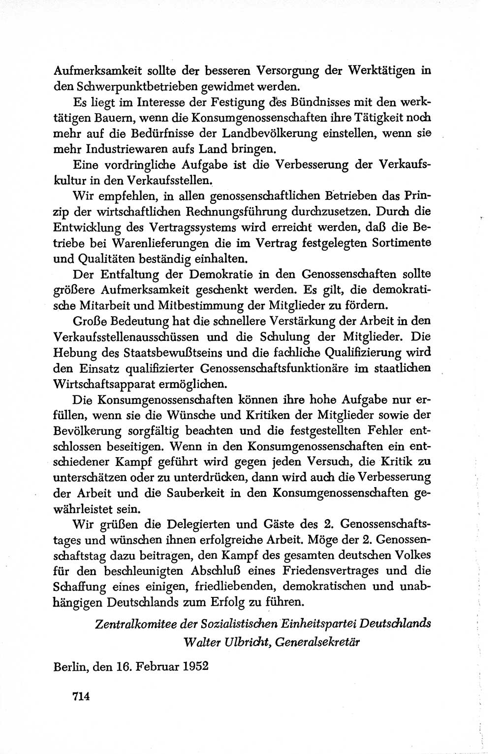 Dokumente der Sozialistischen Einheitspartei Deutschlands (SED) [Deutsche Demokratische Republik (DDR)] 1950-1952, Seite 714 (Dok. SED DDR 1950-1952, S. 714)
