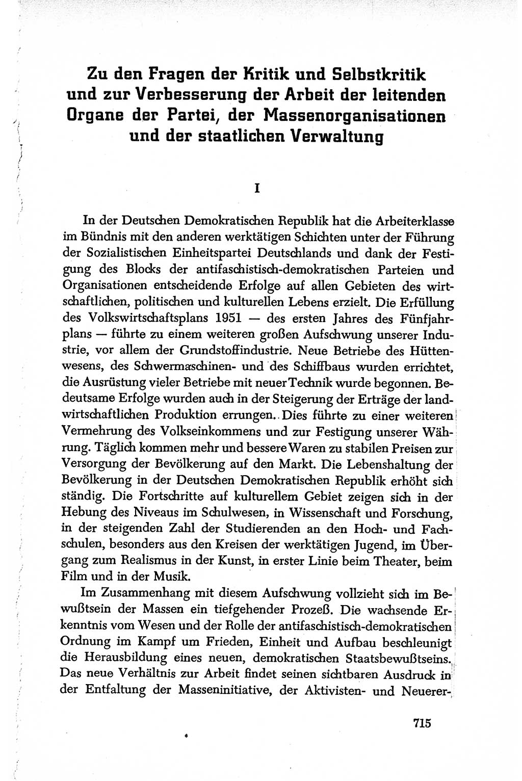 Dokumente der Sozialistischen Einheitspartei Deutschlands (SED) [Deutsche Demokratische Republik (DDR)] 1950-1952, Seite 715 (Dok. SED DDR 1950-1952, S. 715)