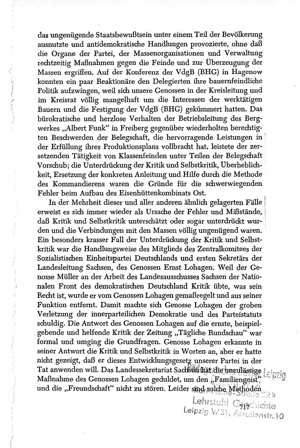 Dokumente der Sozialistischen Einheitspartei Deutschlands (SED) [Deutsche Demokratische Republik (DDR)] 1950-1952, Seite 717 (Dok. SED DDR 1950-1952, S. 717)