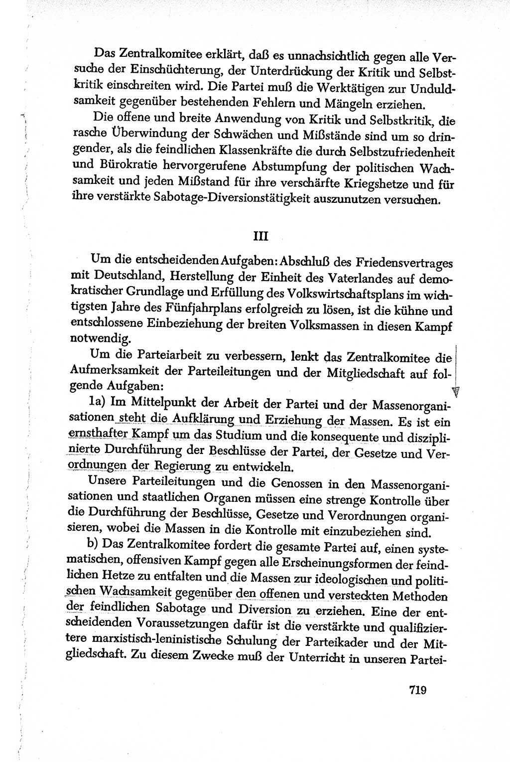 Dokumente der Sozialistischen Einheitspartei Deutschlands (SED) [Deutsche Demokratische Republik (DDR)] 1950-1952, Seite 719 (Dok. SED DDR 1950-1952, S. 719)