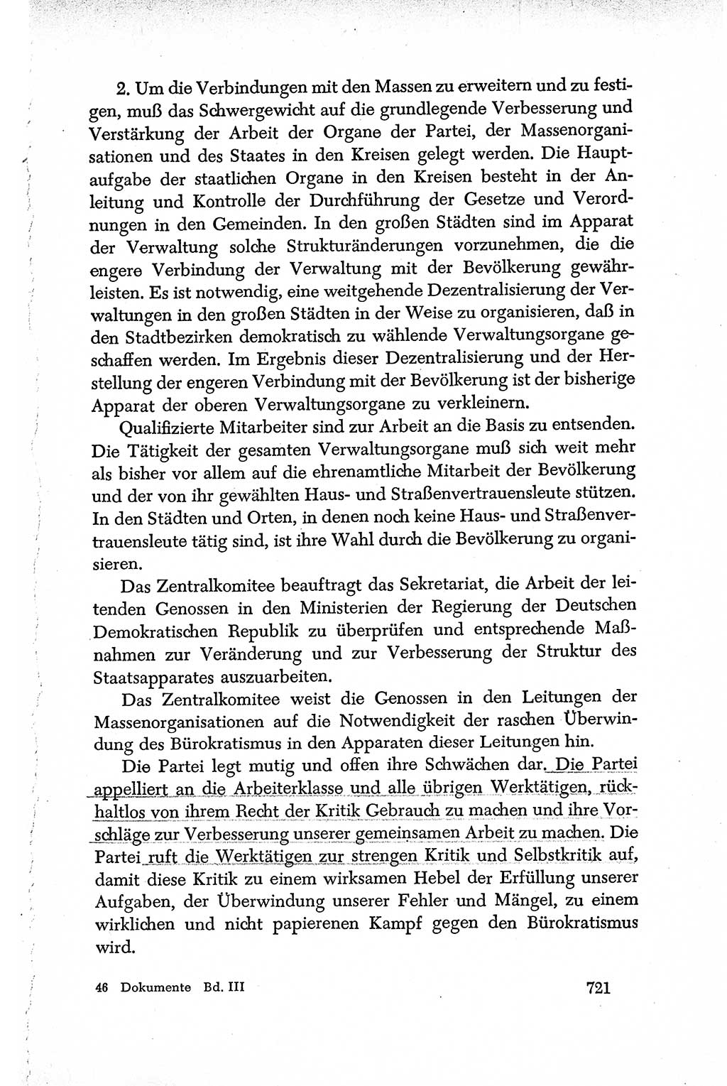 Dokumente der Sozialistischen Einheitspartei Deutschlands (SED) [Deutsche Demokratische Republik (DDR)] 1950-1952, Seite 721 (Dok. SED DDR 1950-1952, S. 721)