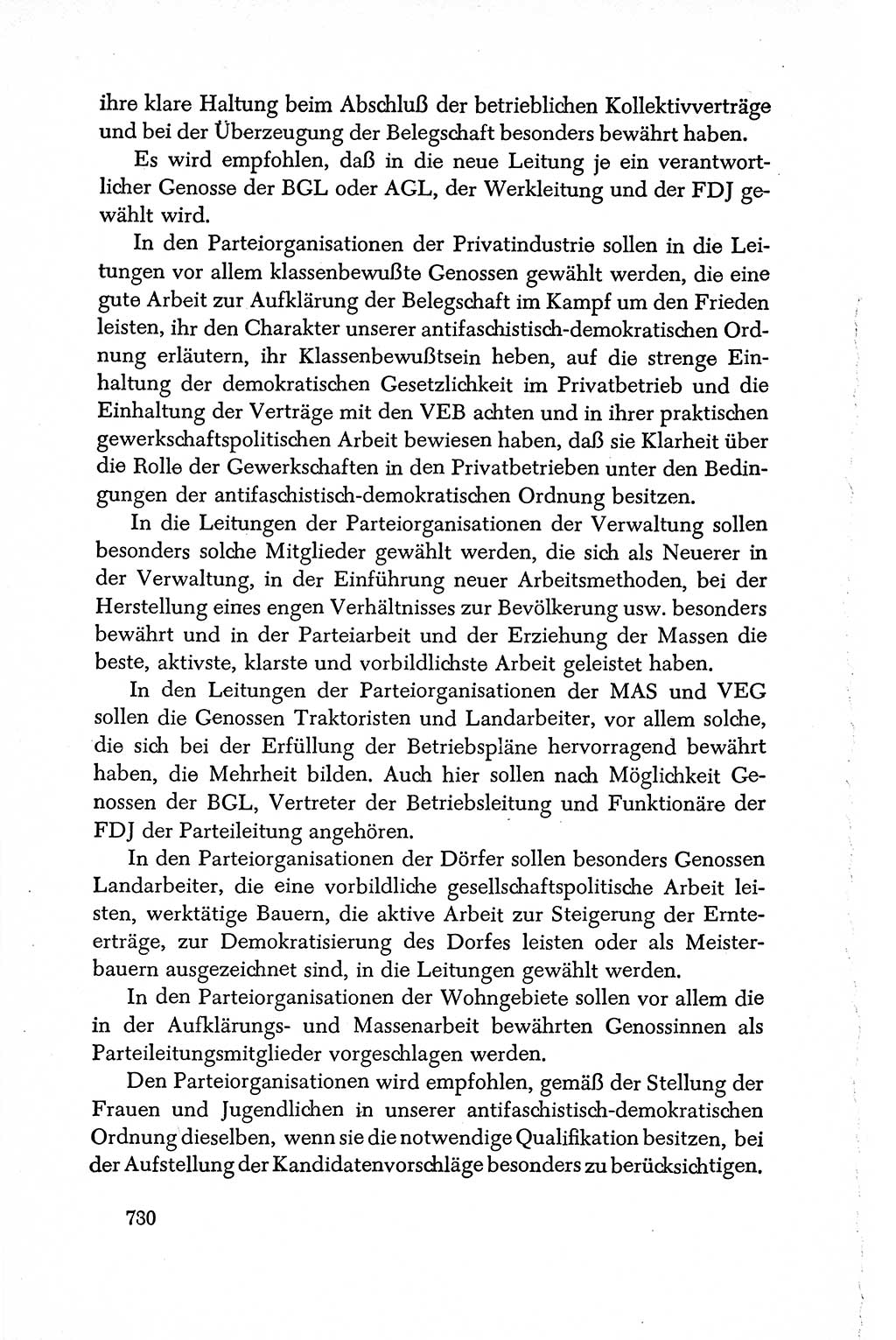 Dokumente der Sozialistischen Einheitspartei Deutschlands (SED) [Deutsche Demokratische Republik (DDR)] 1950-1952, Seite 730 (Dok. SED DDR 1950-1952, S. 730)