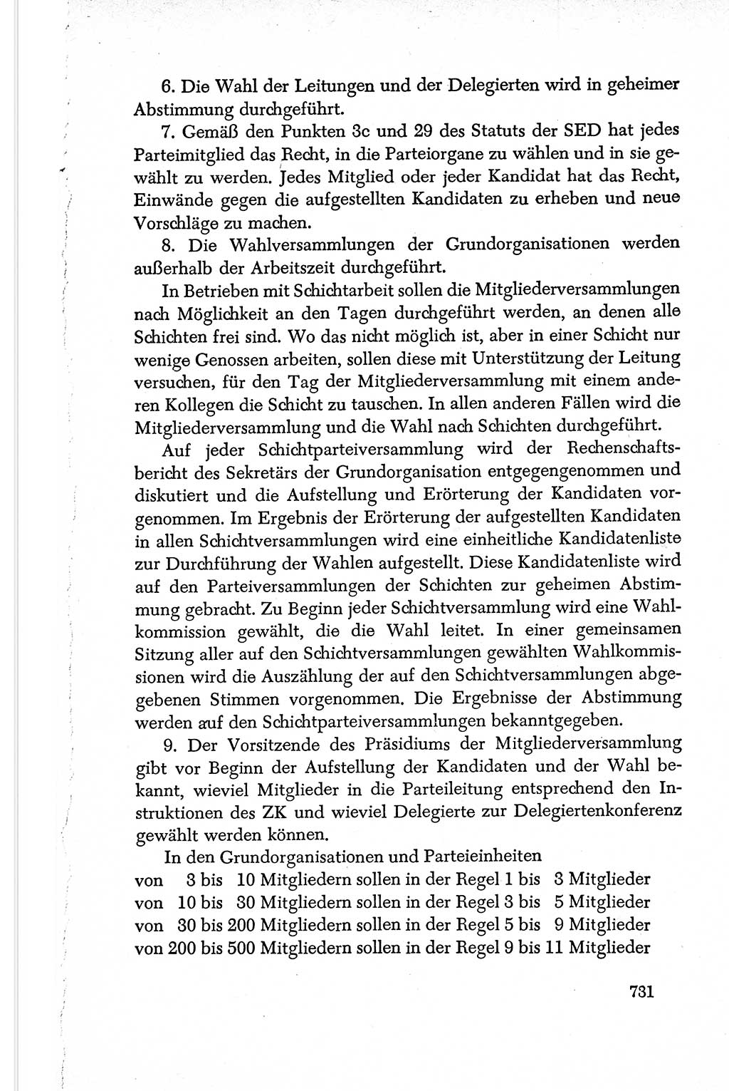 Dokumente der Sozialistischen Einheitspartei Deutschlands (SED) [Deutsche Demokratische Republik (DDR)] 1950-1952, Seite 731 (Dok. SED DDR 1950-1952, S. 731)