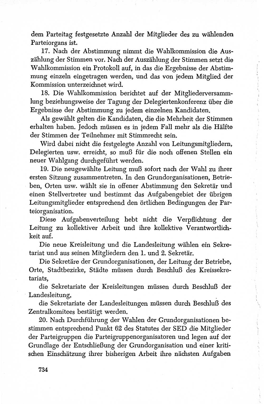Dokumente der Sozialistischen Einheitspartei Deutschlands (SED) [Deutsche Demokratische Republik (DDR)] 1950-1952, Seite 734 (Dok. SED DDR 1950-1952, S. 734)