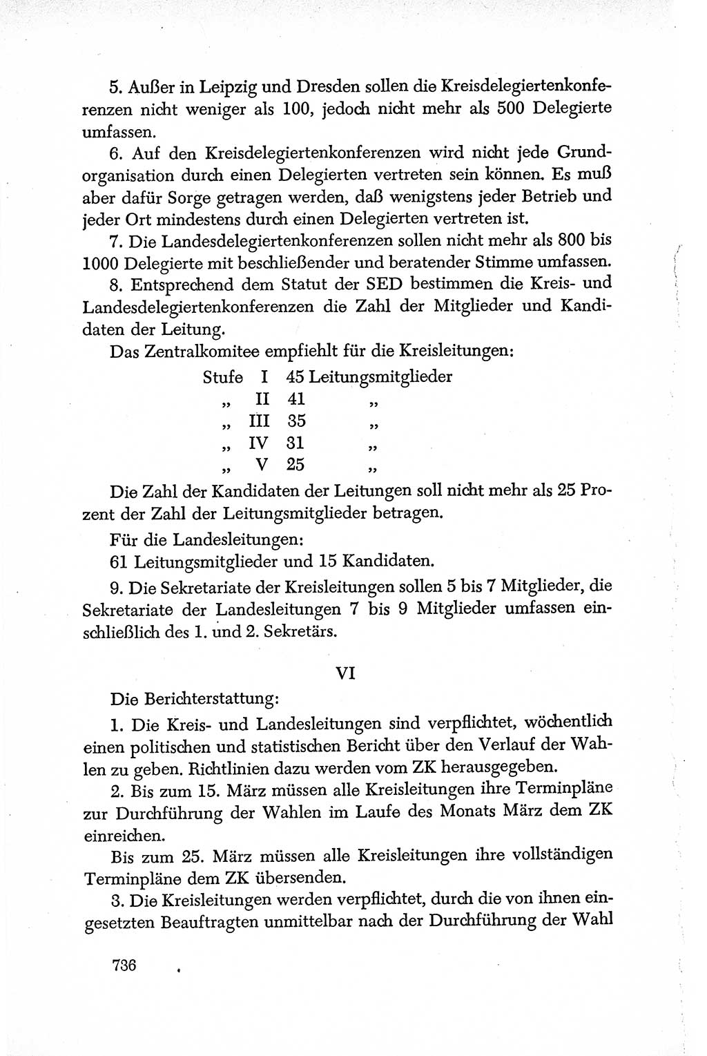 Dokumente der Sozialistischen Einheitspartei Deutschlands (SED) [Deutsche Demokratische Republik (DDR)] 1950-1952, Seite 736 (Dok. SED DDR 1950-1952, S. 736)