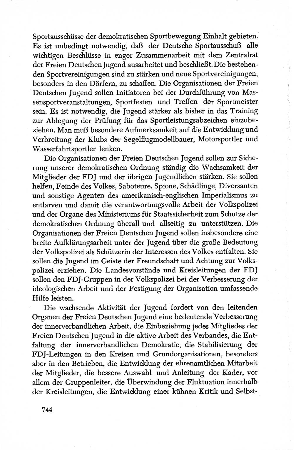 Dokumente der Sozialistischen Einheitspartei Deutschlands (SED) [Deutsche Demokratische Republik (DDR)] 1950-1952, Seite 744 (Dok. SED DDR 1950-1952, S. 744)