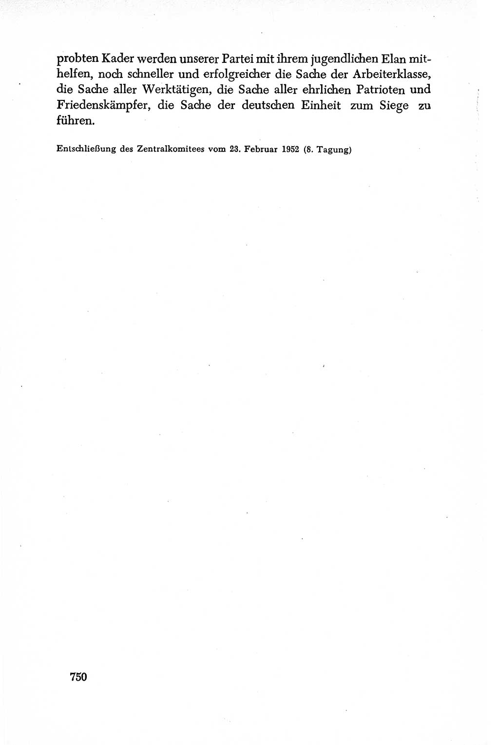 Dokumente der Sozialistischen Einheitspartei Deutschlands (SED) [Deutsche Demokratische Republik (DDR)] 1950-1952, Seite 750 (Dok. SED DDR 1950-1952, S. 750)