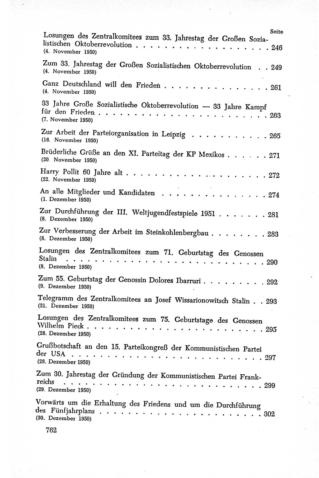 Dokumente der Sozialistischen Einheitspartei Deutschlands (SED) [Deutsche Demokratische Republik (DDR)] 1950-1952, Seite 762 (Dok. SED DDR 1950-1952, S. 762)