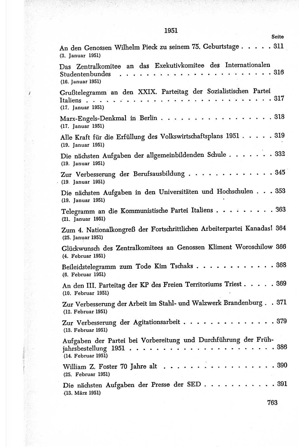 Dokumente der Sozialistischen Einheitspartei Deutschlands (SED) [Deutsche Demokratische Republik (DDR)] 1950-1952, Seite 763 (Dok. SED DDR 1950-1952, S. 763)