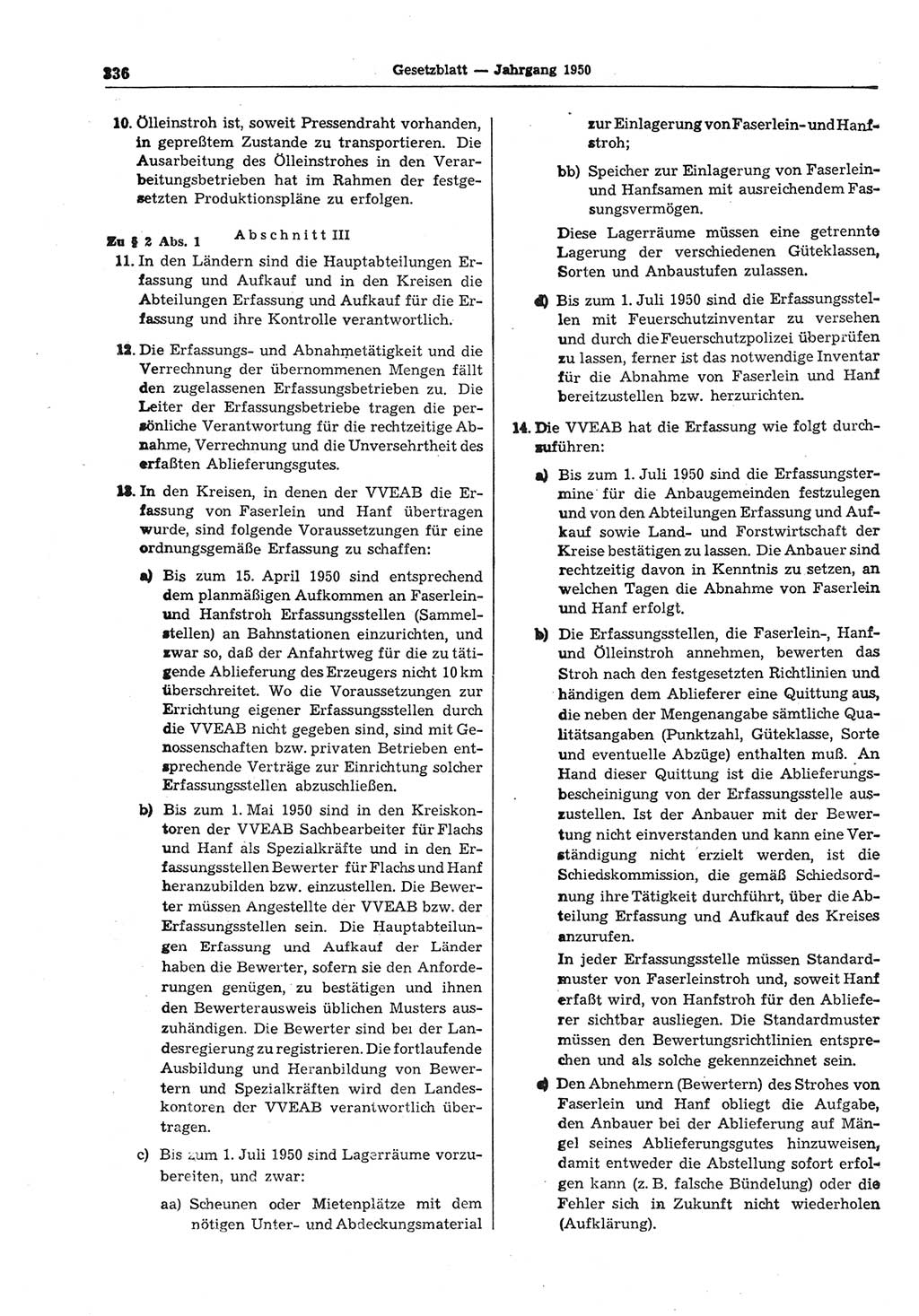 Gesetzblatt (GBl.) der Deutschen Demokratischen Republik (DDR) 1950, Seite 336 (GBl. DDR 1950, S. 336)