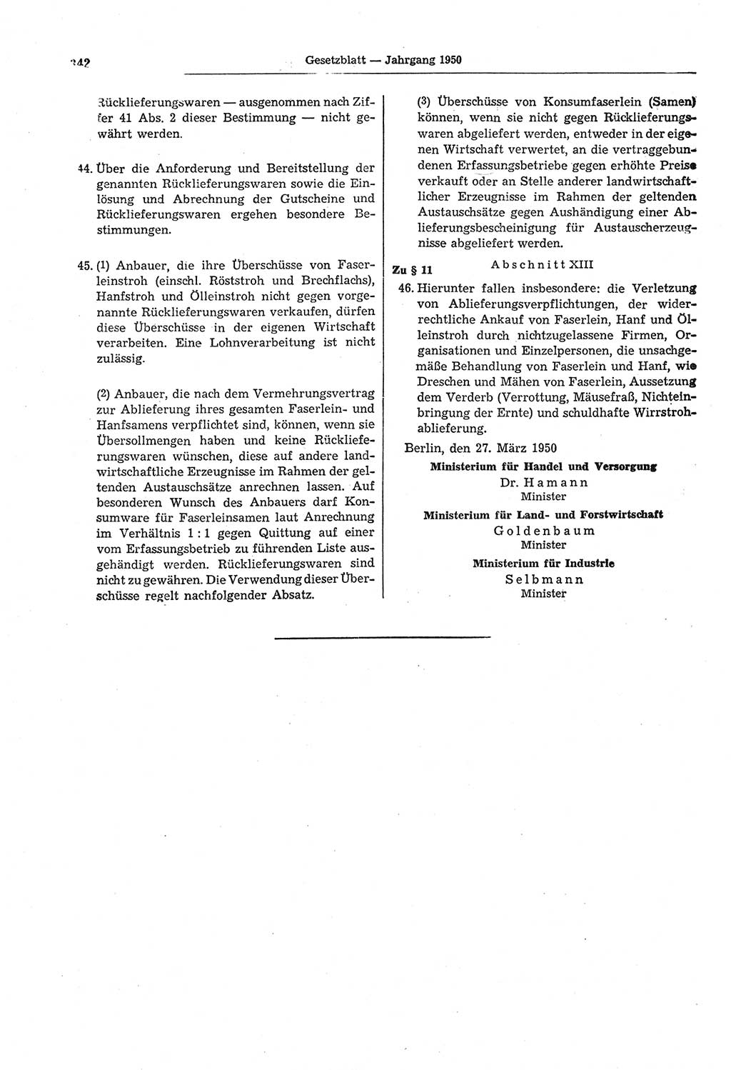 Gesetzblatt (GBl.) der Deutschen Demokratischen Republik (DDR) 1950, Seite 342 (GBl. DDR 1950, S. 342)