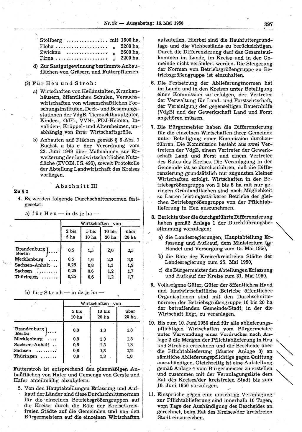 Gesetzblatt (GBl.) der Deutschen Demokratischen Republik (DDR) 1950, Seite 397 (GBl. DDR 1950, S. 397)