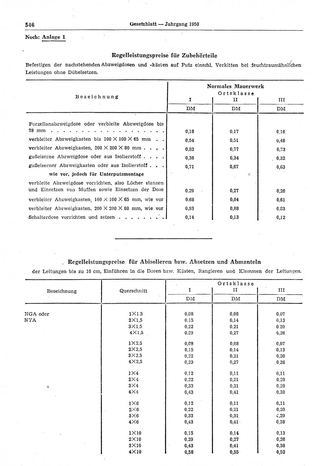 Gesetzblatt (GBl.) der Deutschen Demokratischen Republik (DDR) 1950, Seite 546 (GBl. DDR 1950, S. 546)