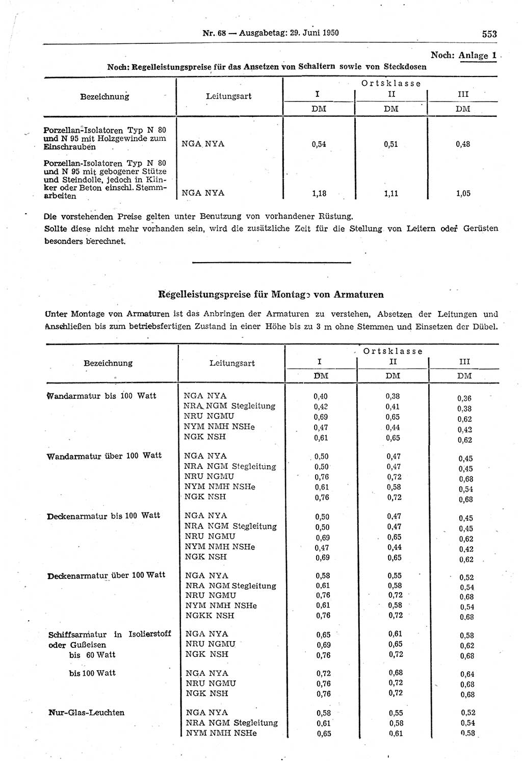 Gesetzblatt (GBl.) der Deutschen Demokratischen Republik (DDR) 1950, Seite 553 (GBl. DDR 1950, S. 553)