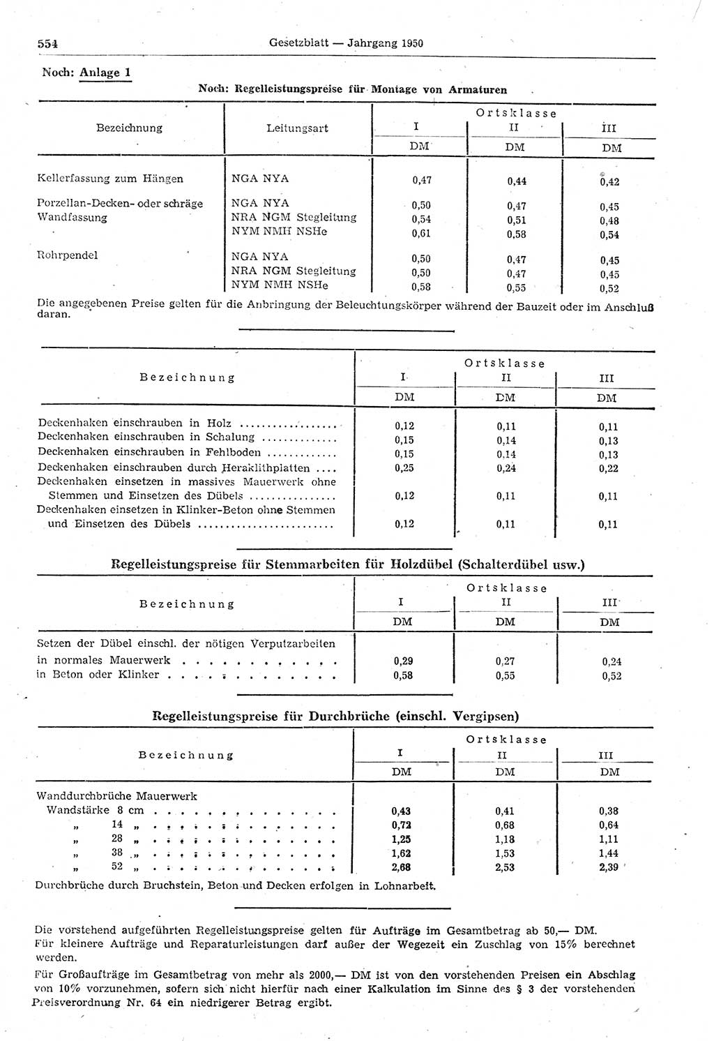 Gesetzblatt (GBl.) der Deutschen Demokratischen Republik (DDR) 1950, Seite 554 (GBl. DDR 1950, S. 554)