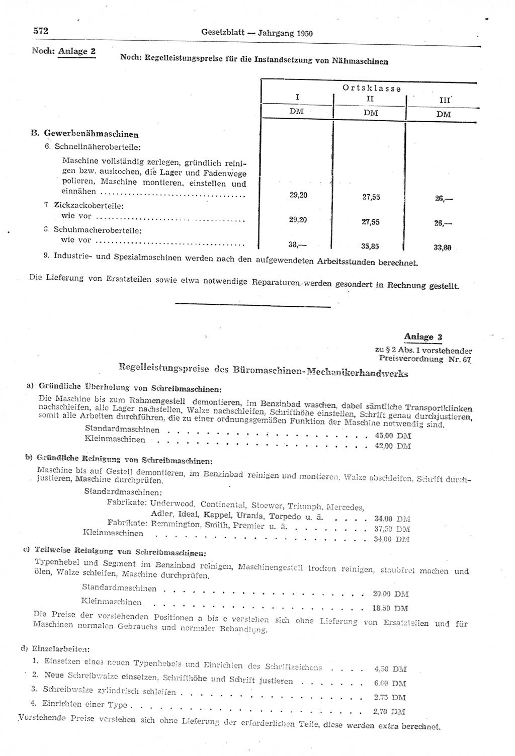 Gesetzblatt (GBl.) der Deutschen Demokratischen Republik (DDR) 1950, Seite 572 (GBl. DDR 1950, S. 572)