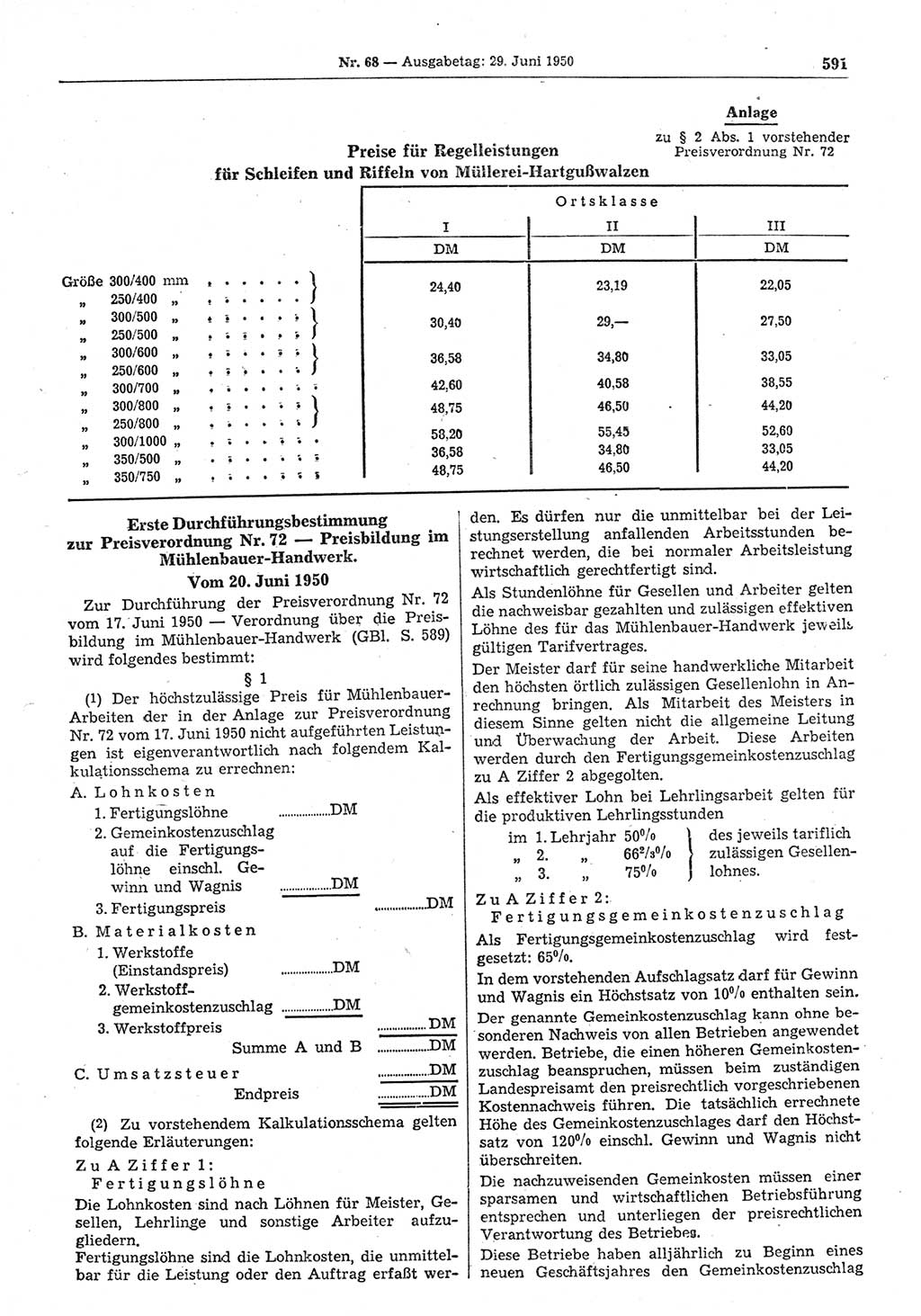 Gesetzblatt (GBl.) der Deutschen Demokratischen Republik (DDR) 1950, Seite 591 (GBl. DDR 1950, S. 591)