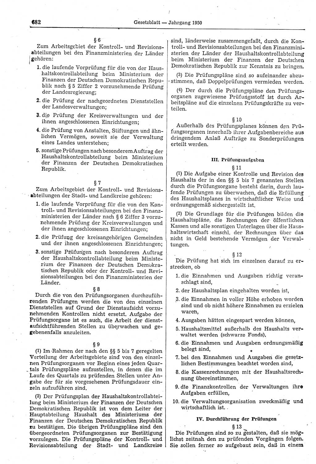 Gesetzblatt (GBl.) der Deutschen Demokratischen Republik (DDR) 1950, Seite 682 (GBl. DDR 1950, S. 682)