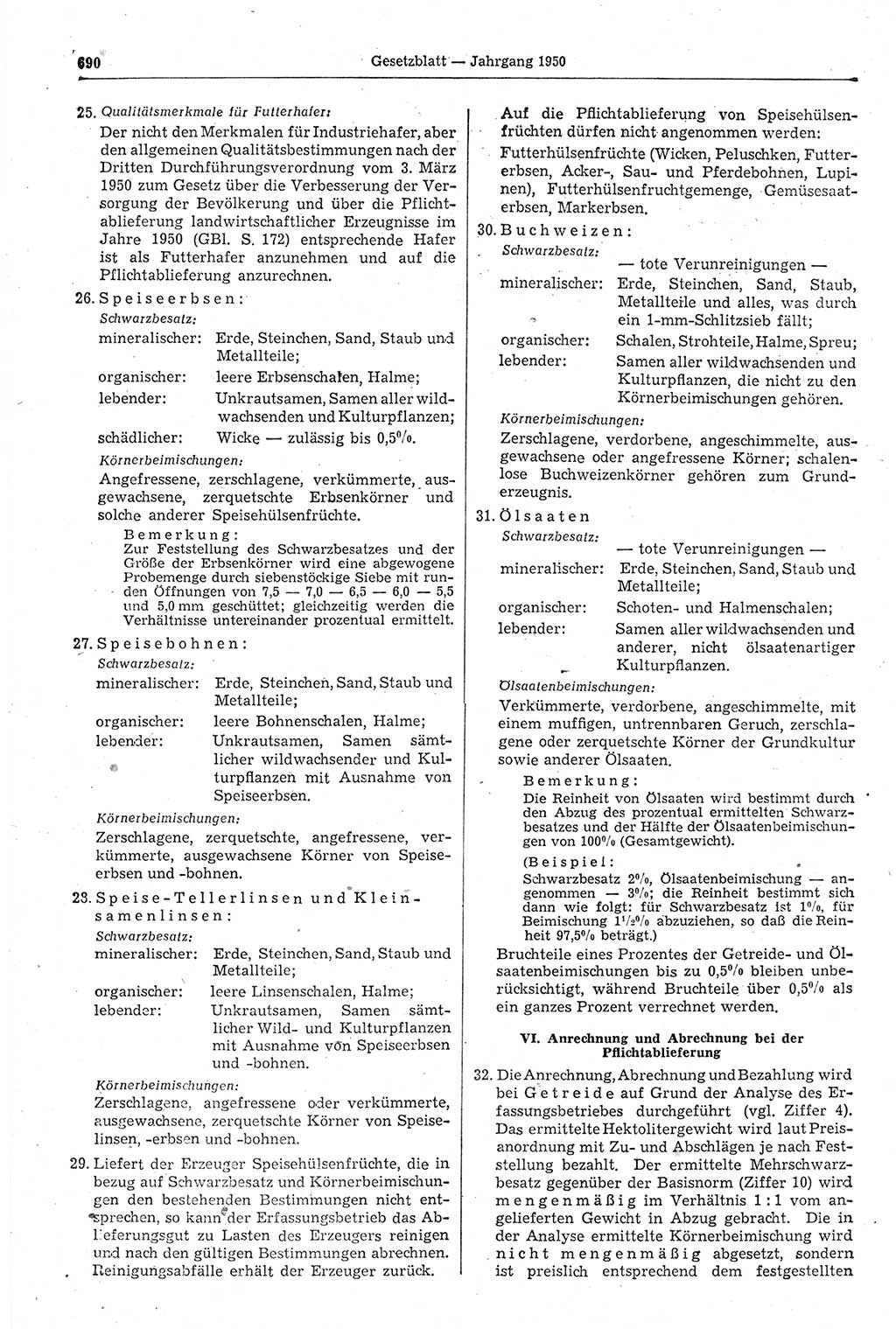 Gesetzblatt (GBl.) der Deutschen Demokratischen Republik (DDR) 1950, Seite 690 (GBl. DDR 1950, S. 690)
