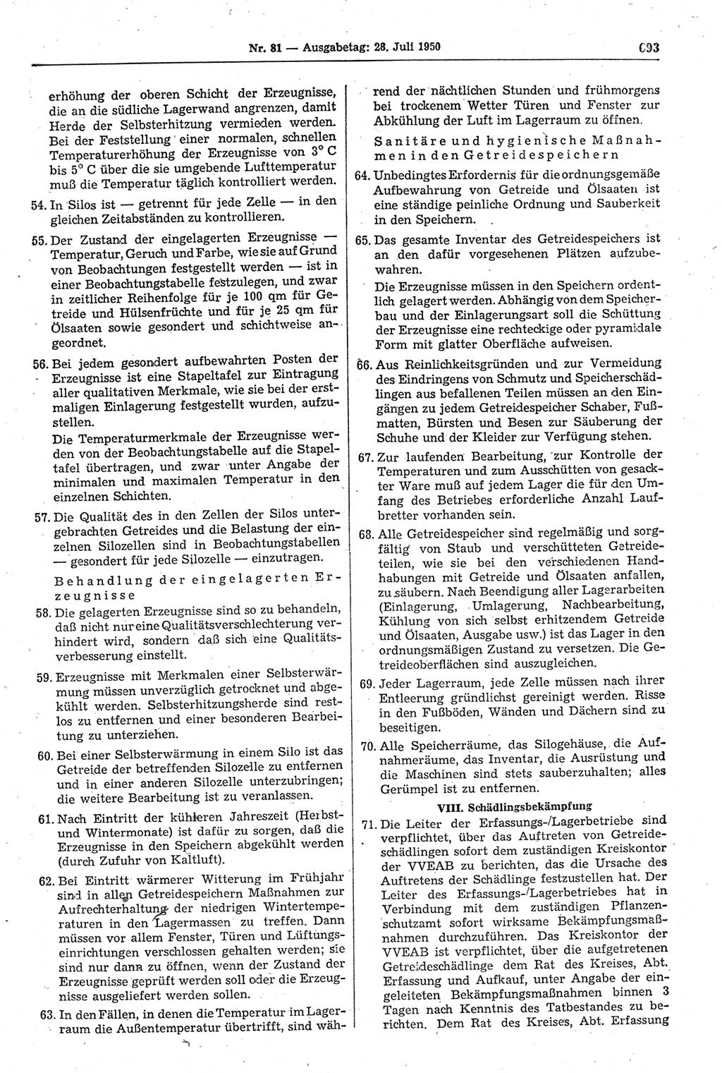 Gesetzblatt (GBl.) der Deutschen Demokratischen Republik (DDR) 1950, Seite 693 (GBl. DDR 1950, S. 693)