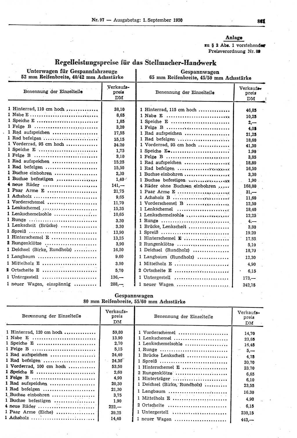 Gesetzblatt (GBl.) der Deutschen Demokratischen Republik (DDR) 1950, Seite 861 (GBl. DDR 1950, S. 861)