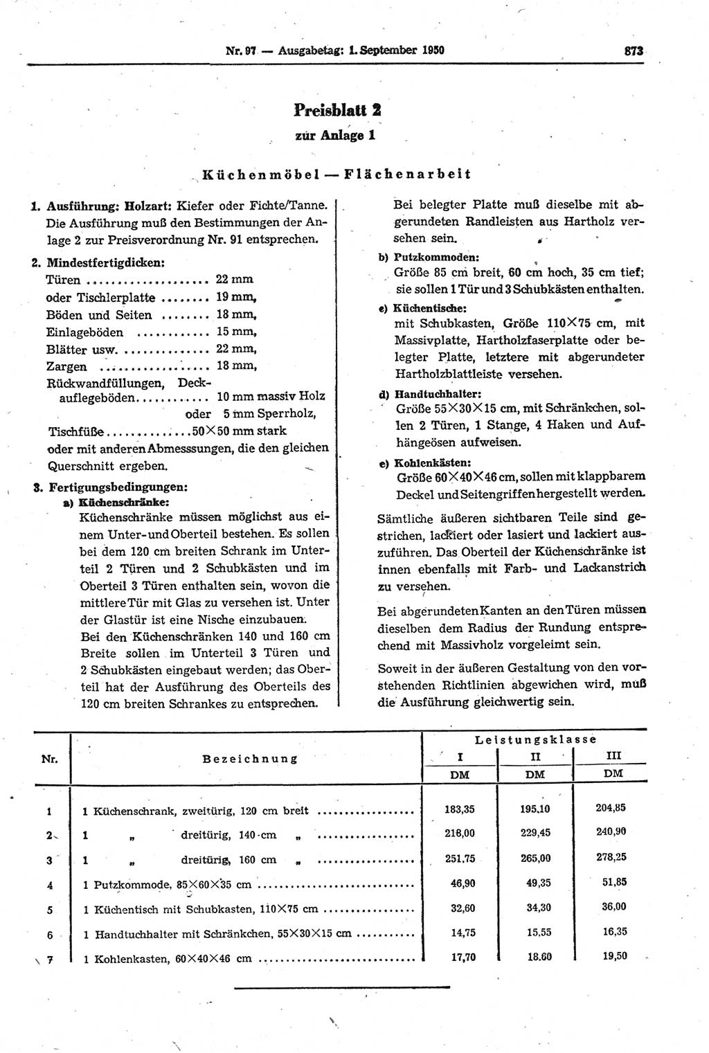 Gesetzblatt (GBl.) der Deutschen Demokratischen Republik (DDR) 1950, Seite 873 (GBl. DDR 1950, S. 873)