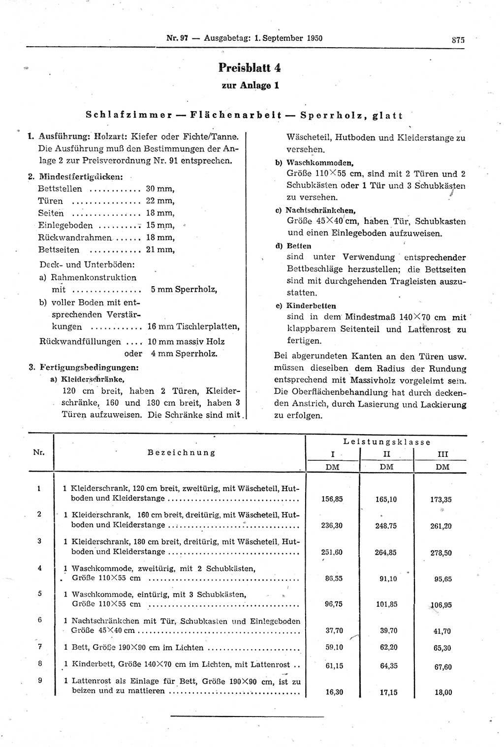 Gesetzblatt (GBl.) der Deutschen Demokratischen Republik (DDR) 1950, Seite 875 (GBl. DDR 1950, S. 875)
