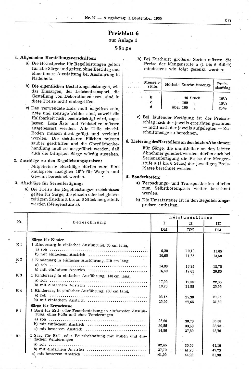 Gesetzblatt (GBl.) der Deutschen Demokratischen Republik (DDR) 1950, Seite 877 (GBl. DDR 1950, S. 877)