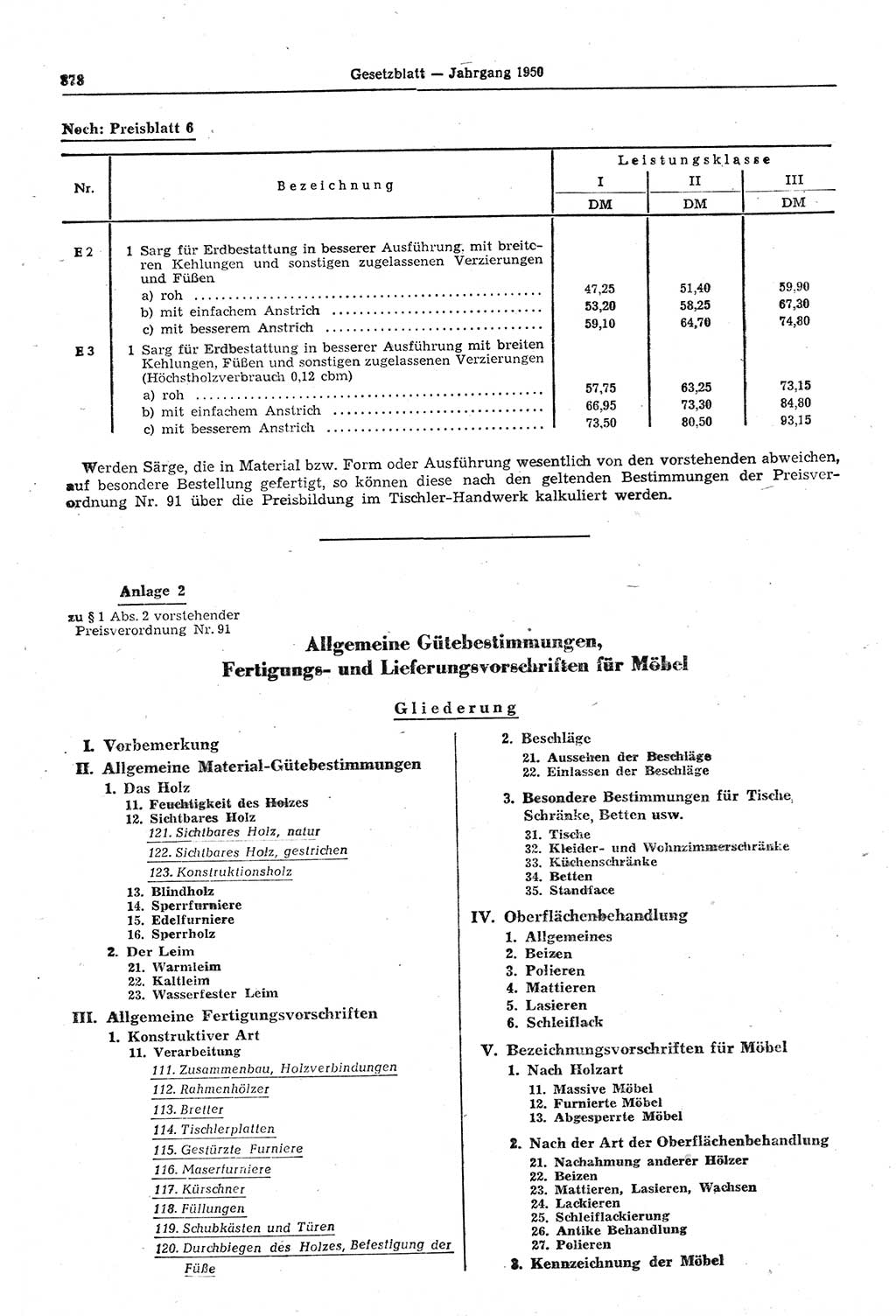 Gesetzblatt (GBl.) der Deutschen Demokratischen Republik (DDR) 1950, Seite 878 (GBl. DDR 1950, S. 878)