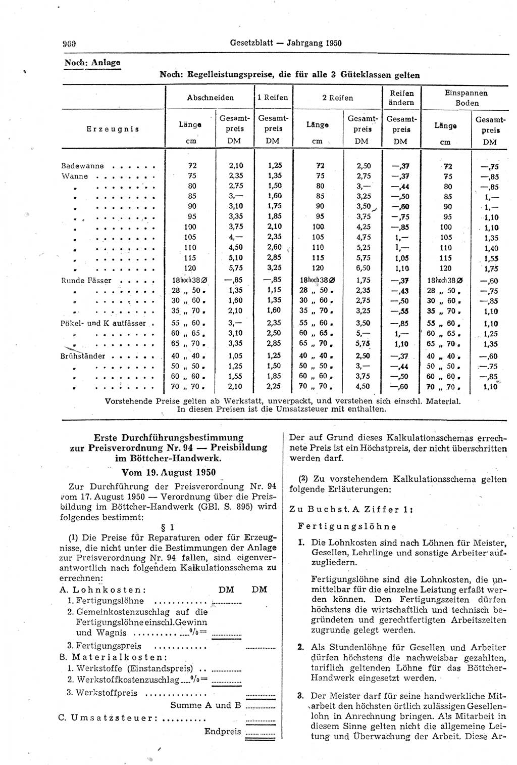 Gesetzblatt (GBl.) der Deutschen Demokratischen Republik (DDR) 1950, Seite 900 (GBl. DDR 1950, S. 900)