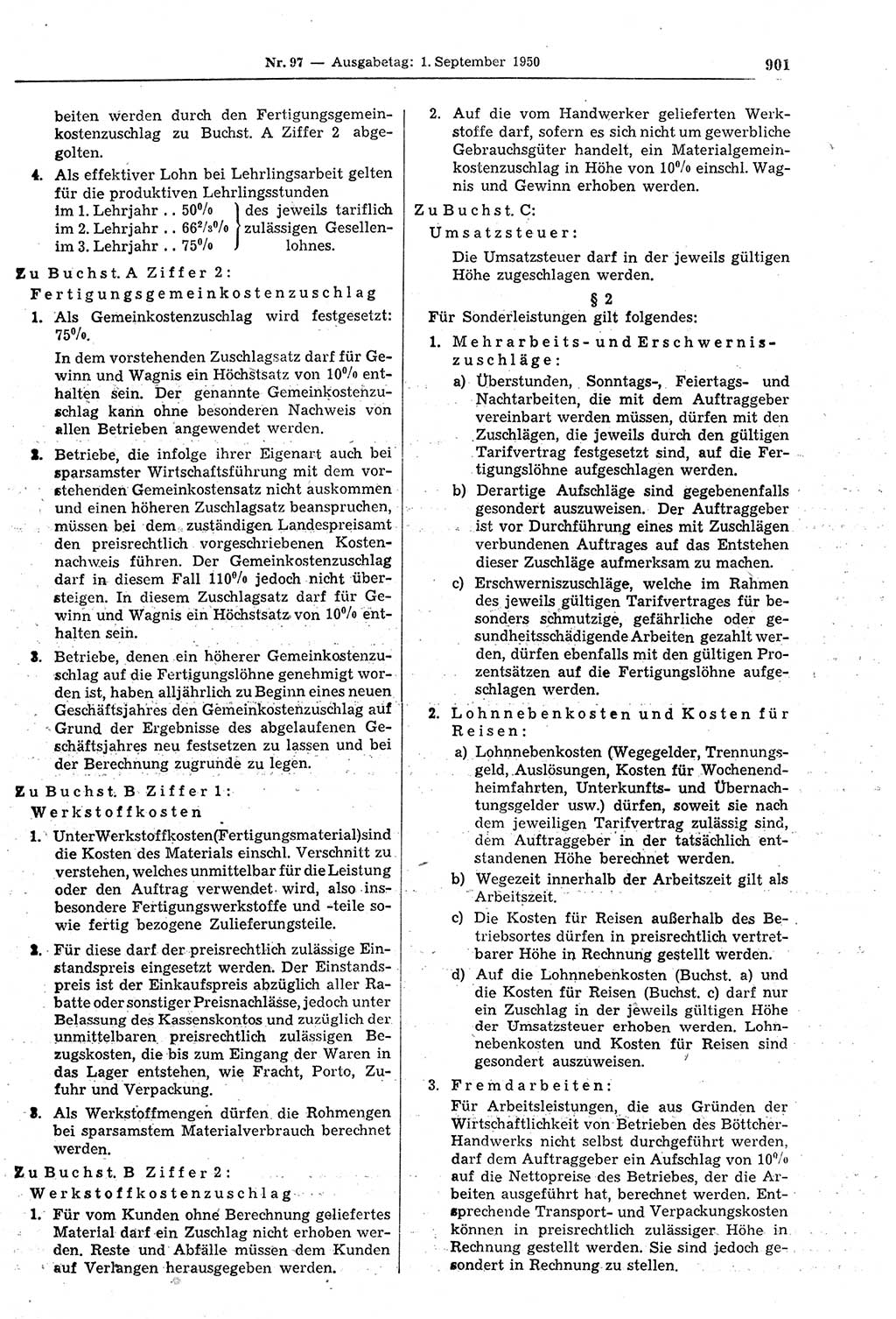Gesetzblatt (GBl.) der Deutschen Demokratischen Republik (DDR) 1950, Seite 901 (GBl. DDR 1950, S. 901)
